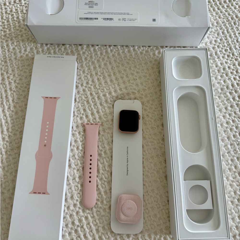 Apple Pink Smartwatch with Interchangeable Bands